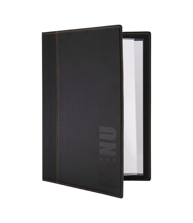 Menumap Trendy A4 zwart 180 x 5 x 247 mm kunstleer - Securit
