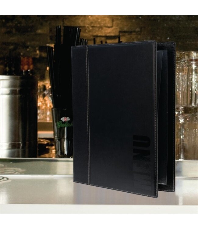 Menumap Trendy A4 zwart 180 x 5 x 247 mm kunstleer - Securit