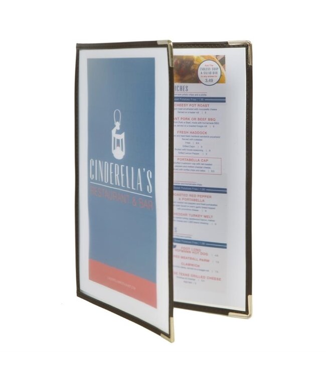 Menuhouder dubbel A4 237 x 15 x 322 mm plastic - Securit Crystal | prijs & verp per 3 stuks