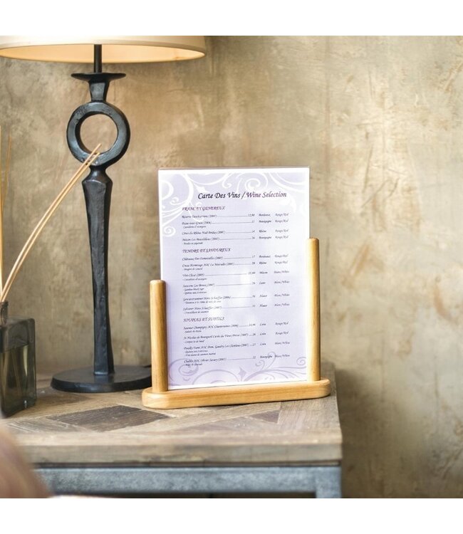 Menukaarthouder A4 teakhout - Securit