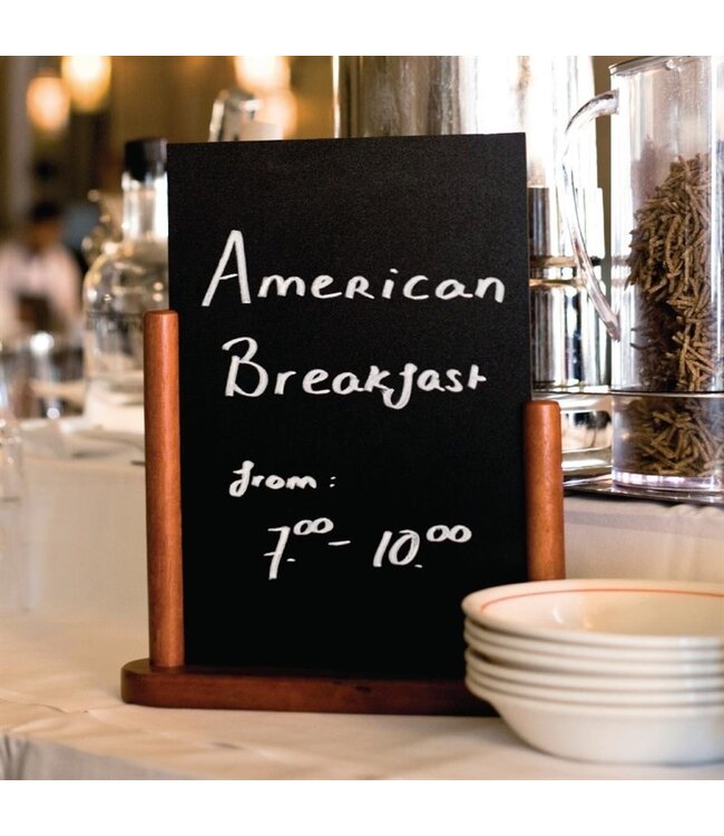 Tafelkrijtbordje mahonie 320 x 270 mm - Securit