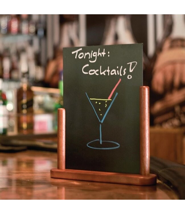 Tafelkrijtbordje mahonie 320 x 270 mm - Securit