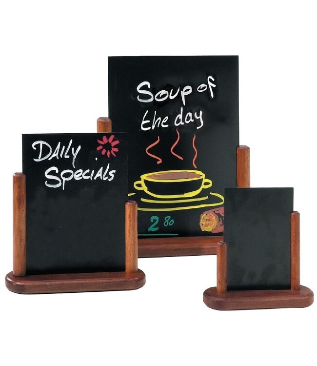 Tafelkrijtbordje mahonie 170 x 155 mm - Securit