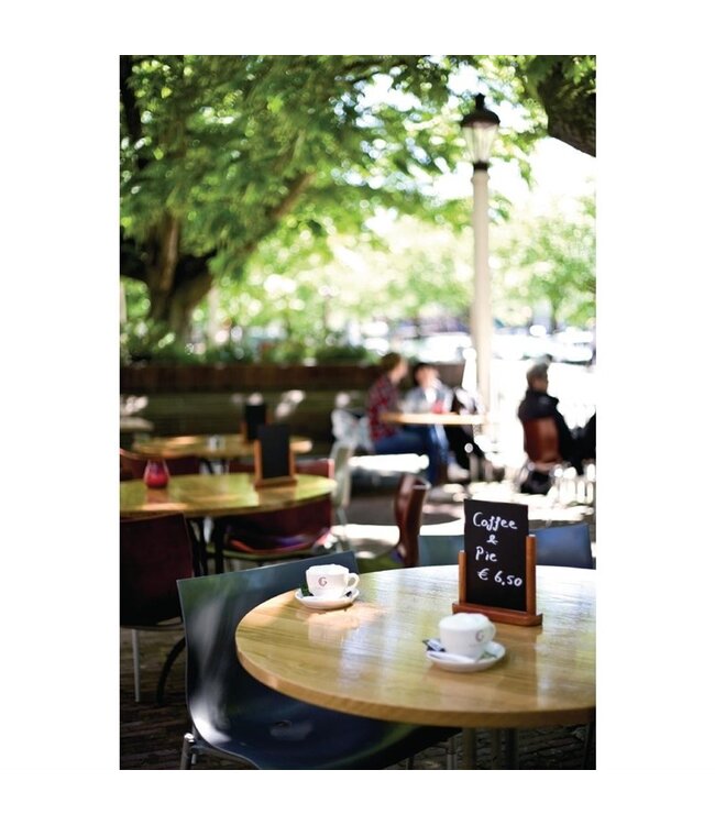 Tafelkrijtbordje mahonie 170 x 155 mm - Securit