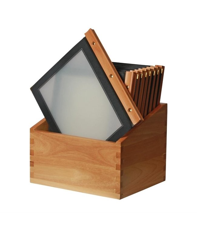 Menumappen set zwart met houten box A4 301 x 246 x 337 mm - Securit