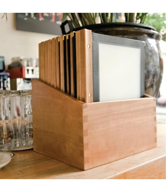 Menumappen set zwart met houten box A4 301 x 246 x 337 mm - Securit