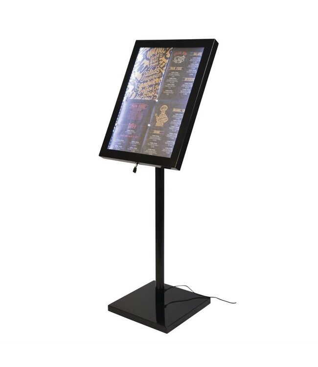 Info display LED zwart 650 x 100 x 1200 mm staal - Securit