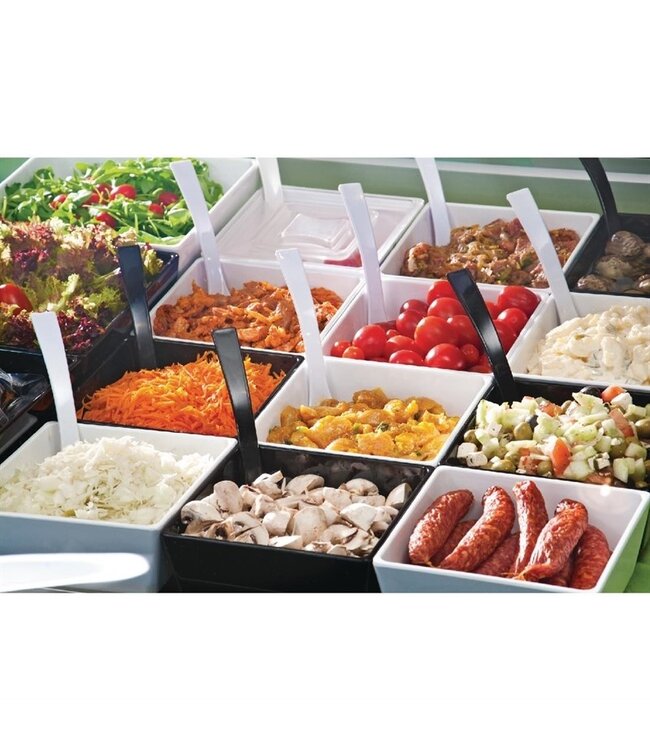 Kom vierkant zwart 4 ltr 250 x 250 x 120 mm Float melamine - APS