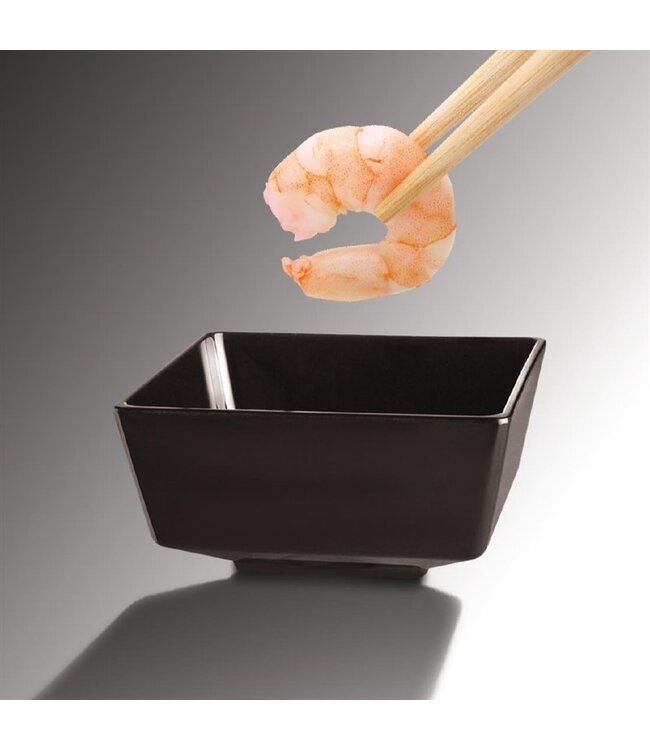 Kom vierkant zwart 3 cl 55 x 55 x 30 mm Float melamine - APS