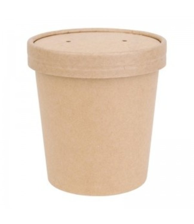 Soepbeker disp karton/PLA 45 cl bruin Ø98x(h)101 mm Fiesta Green | prijs & verp per 500 stuks