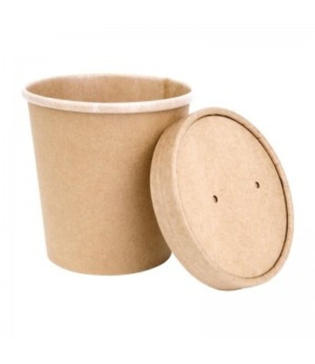 Soepbeker disp karton/PLA 45 cl bruin Ø98x(h)101 mm Fiesta Green | prijs & verp per 500 stuks