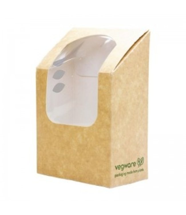 Wrap/Tortilladoos karton/PLA met venster 70 x 78 x  130 mm - Vegware | prijs & verp per 500 stuks