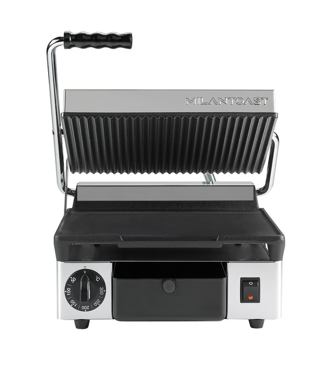 Contactgrill medium glad/geribd 310 x 380 x 170 mm - Milan Toast