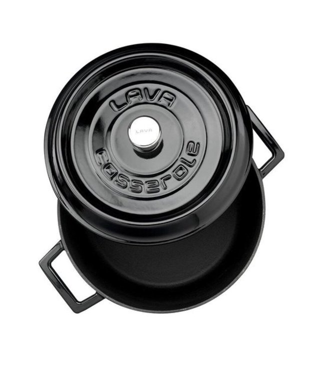 Braadpan rond 55 cl Ø 120 mm mat zwart/zwart - LAVA