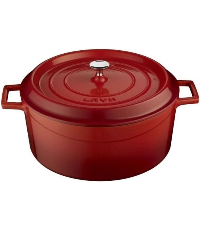 Braadpan rond 10 ltr Ø 320 mm rood/zwart - LAVA