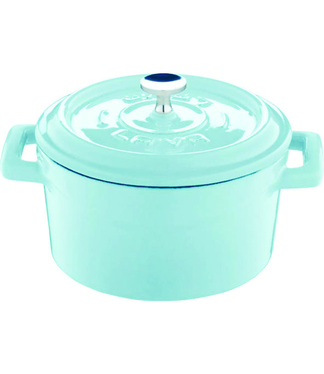 Casserole mini rond 35 cl  Ø 100 mm turquoise/zwart - LAVA