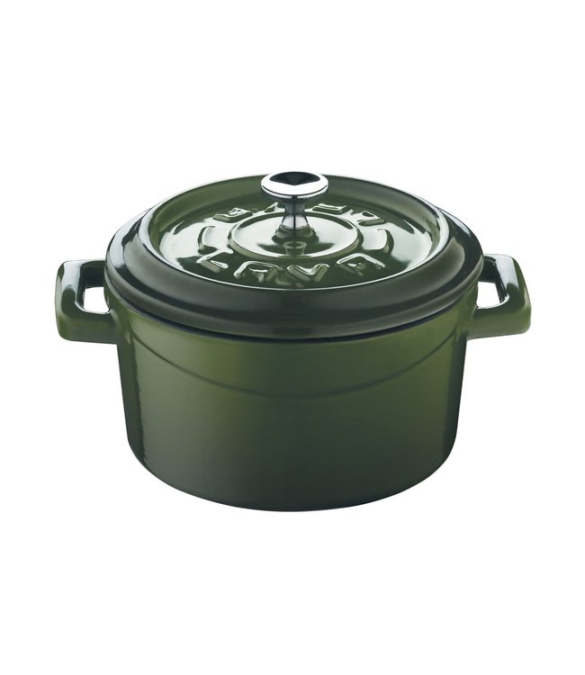 Casserole mini rond 35 cl  Ø 100 mm mat groen/zwart - LAVA