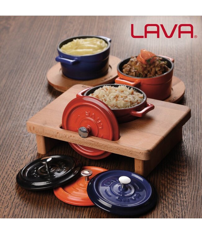 Houder voor 1 mini casserole Ø 100 mm 175 x 245 x 7 mm - LAVA