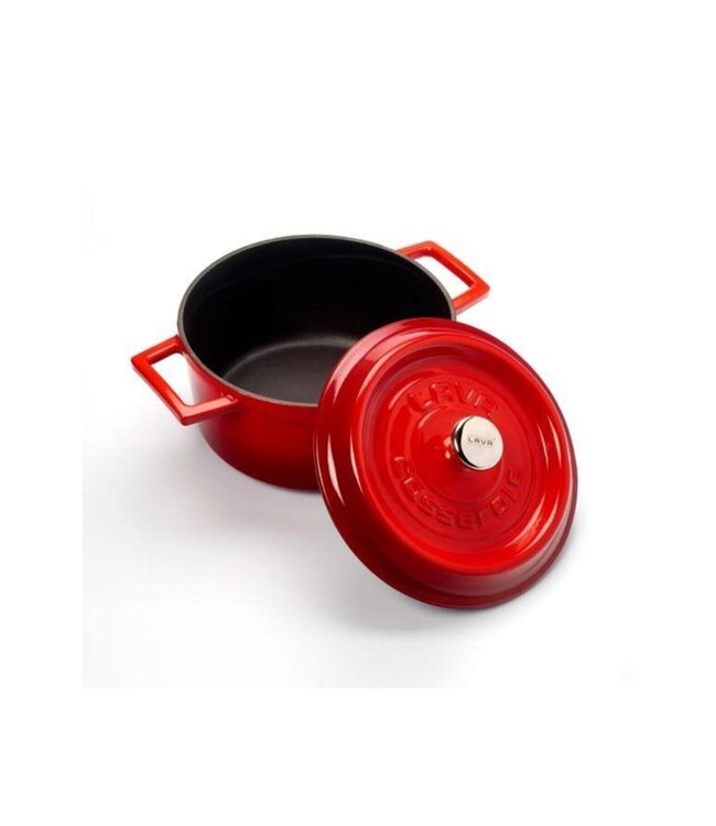 Braadpan rond 4,49 ltr Ø 240 mm rood/zwart - LAVA