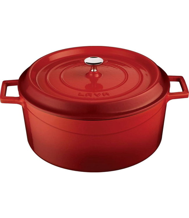 Braadpan rond 4,49 ltr Ø 240 mm rood/zwart - LAVA