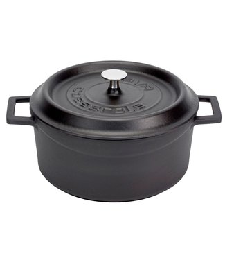 LAVA Braadpan rond 4,49 ltr Ø 240 mm mat zwart/zwart - LAVA