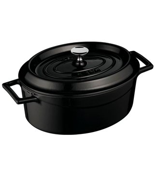 LAVA Braadpan ovaal 4,67 ltr 290 x 230 mm zwart/zwart - LAVA