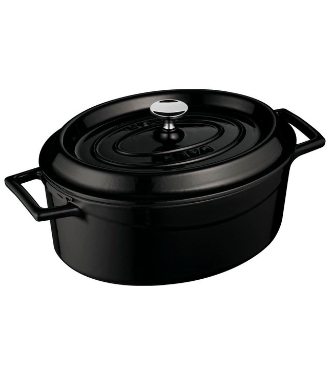 Braadpan ovaal 4,67 ltr 290 x 230 mm zwart/zwart - LAVA