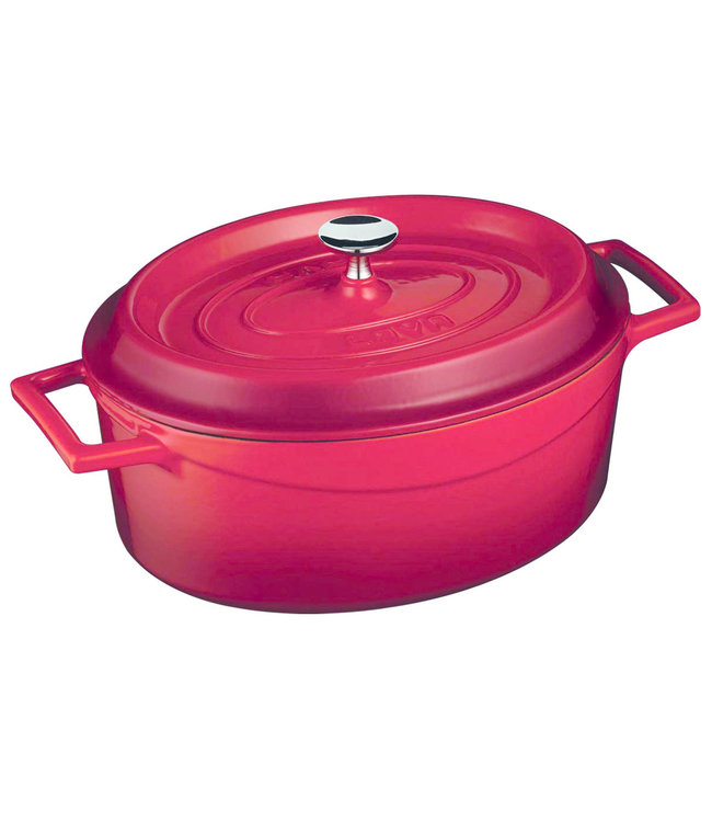 Braadpan ovaal 4,67 ltr 290 x 230 mm rood/zwart - LAVA