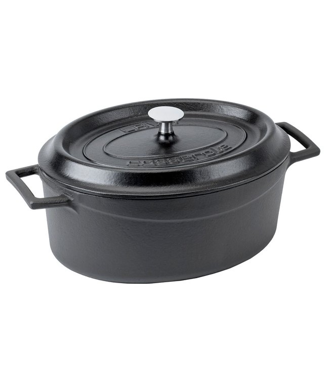 Braadpan ovaal 4,67 ltr 290 x 230 mm mat zwart/zwart - LAVA