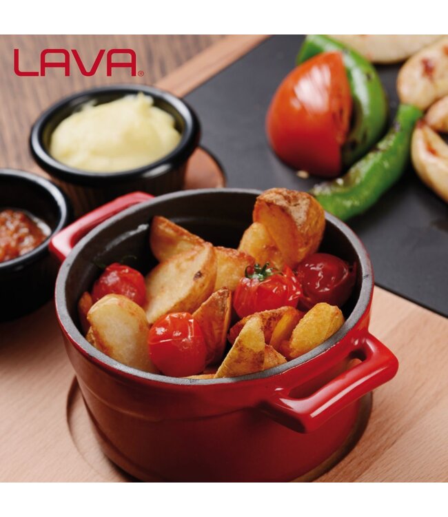 Casserole mini rond 35 cl  Ø 100 mm rood/zwart - LAVA