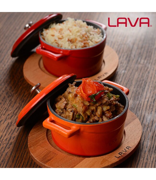 Casserole mini rond 35 cl  Ø 100 mm rood/zwart - LAVA