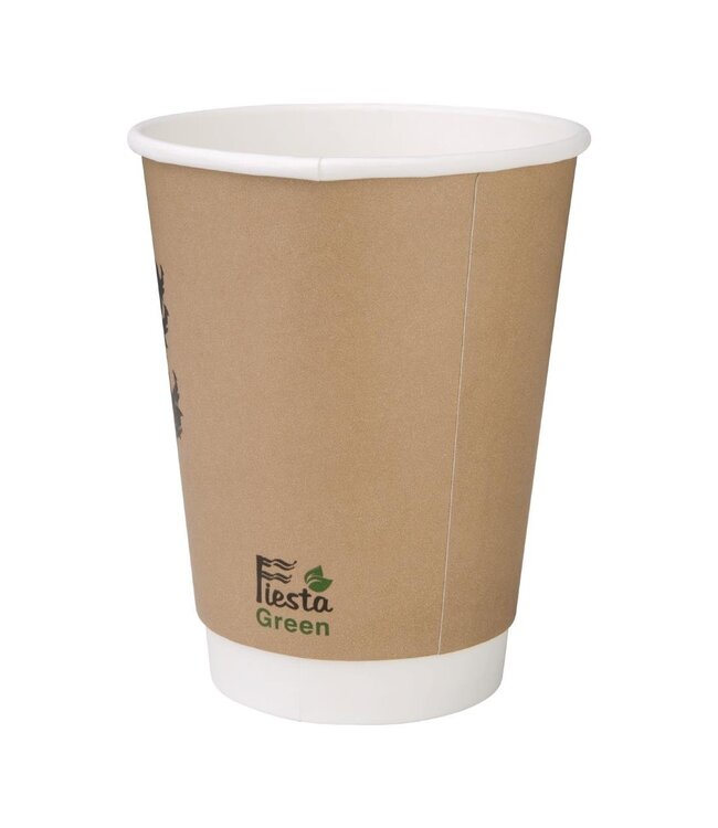 Koffiebeker disp. dubbelwandig composteerbaar 35,5cl | prijs & verp per 500 stuks