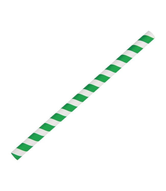 Smoothierietje 210 mm groen/wit - Papier | prijs & verp per 250 stuks