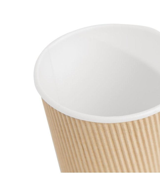 Koffiebeker disp. karton Ripple Wall lichtbruin 34 cl | prijs & verp per 500 stuks