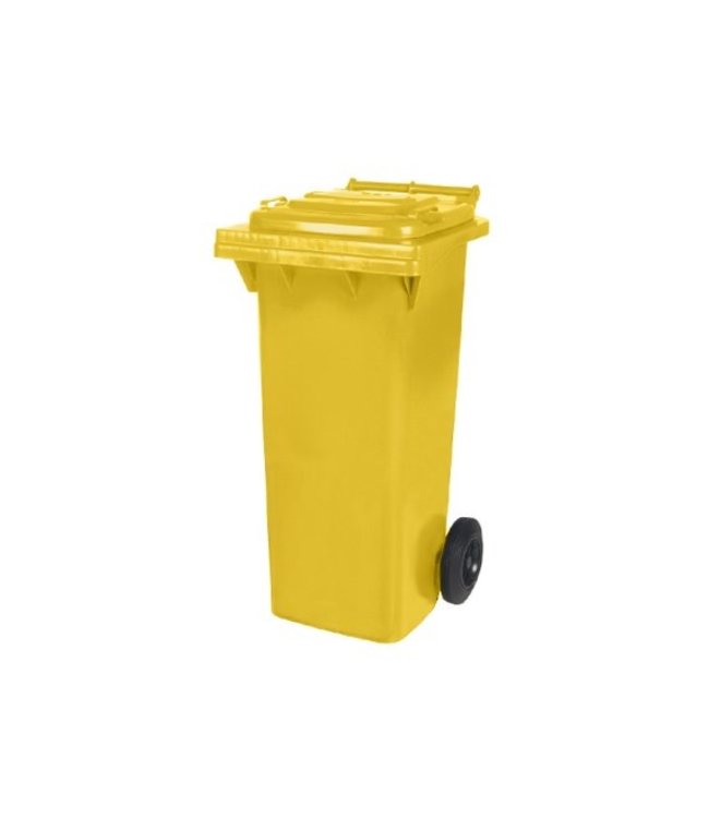 Vuilcontainer verrijdbaar 80 ltr geel 450 x 515 x 930 mm - Kunststof