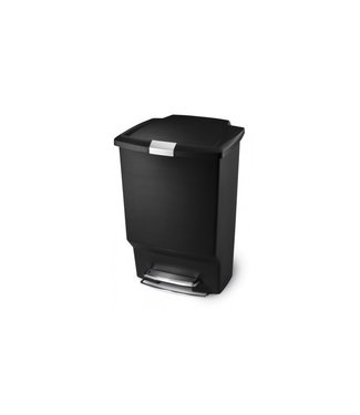 Simplehuman Pedaalemmer rectangular zwart 45 ltr 350 x 405 x 640 mm kunststof - Simplehuman