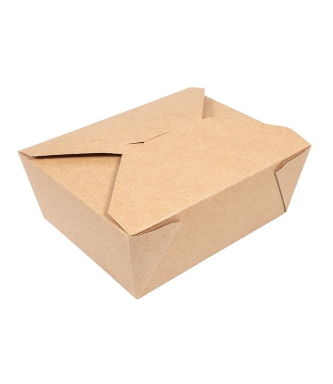 Lunchbox composteerbaar 1,3 ltr 152 x 120 x 64 mm karton - Vegware | prijs & verp per 300 stuks