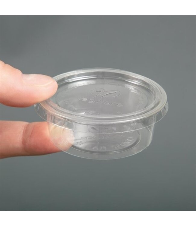 Sausbak disp PLA 5,9 cl 70 x 26 mm transparant - Vegware | prijs & verp per 2.000 stuks