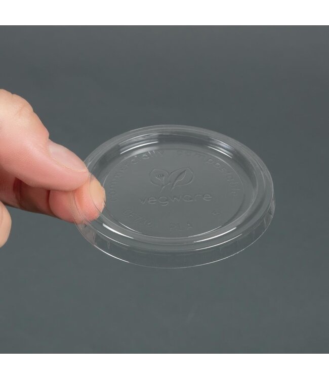 Sausbak disp PLA 5,9 cl 70 x 26 mm transparant - Vegware | prijs & verp per 2.000 stuks