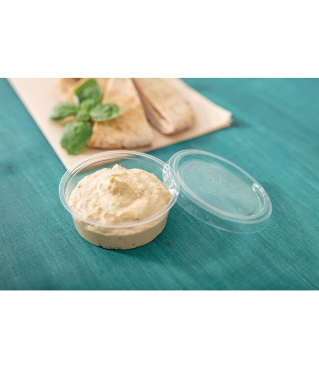 Sausbak disp PLA 5,9 cl 70 x 26 mm transparant - Vegware | prijs & verp per 2.000 stuks