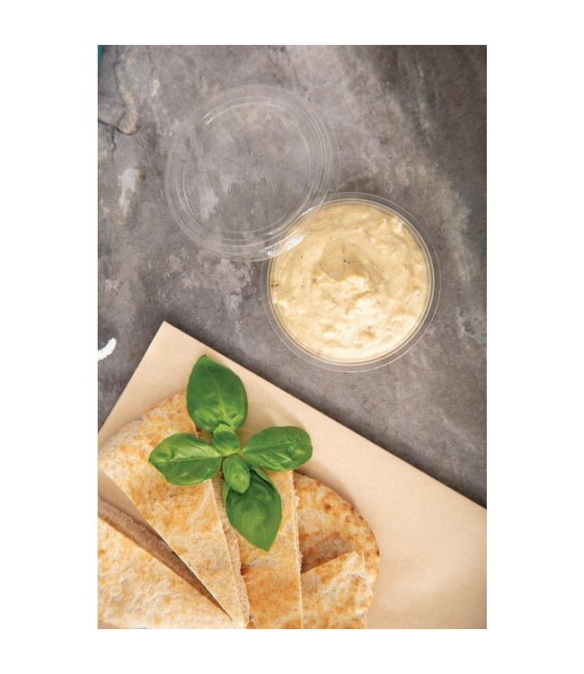 Sausbak disp PLA 5,9 cl 70 x 26 mm transparant - Vegware | prijs & verp per 2.000 stuks