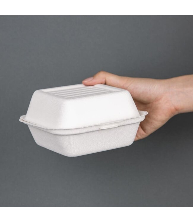Hamburgerbakje composteerbaar 153 mm bagasse - Vegware | prijs & verp per 500 stuks