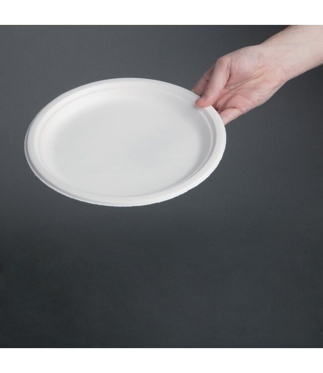 Bord composteerbaar bagasse suikerriet 260 mm - Fiesta Green | prijs & verp per 50 stuks