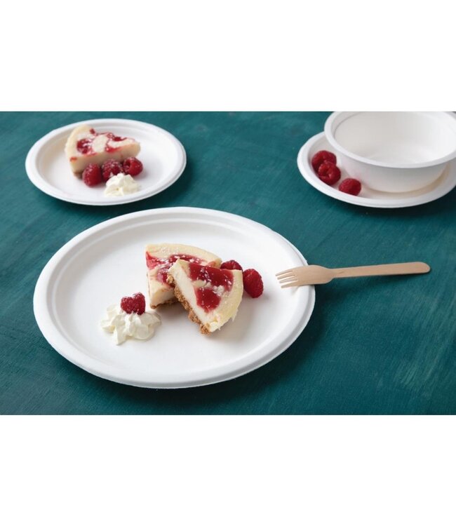 Bord composteerbaar bagasse suikerriet 260 mm - Fiesta Green | prijs & verp per 50 stuks