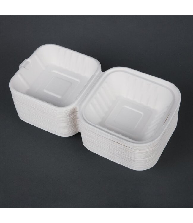 Hamburgerbakje composteerbaar 146 mm bagasse - Vegware | prijs & verp per 500 stuks