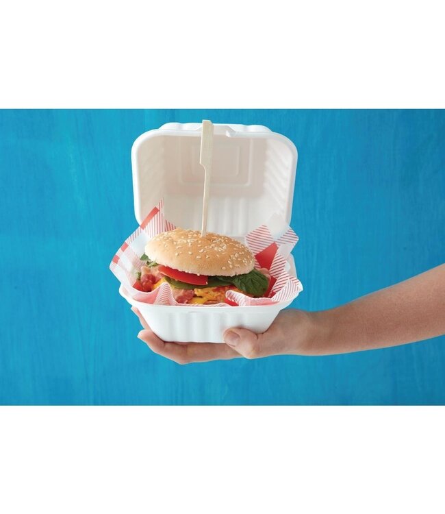 Hamburgerbakje composteerbaar 146 mm bagasse - Vegware | prijs & verp per 500 stuks