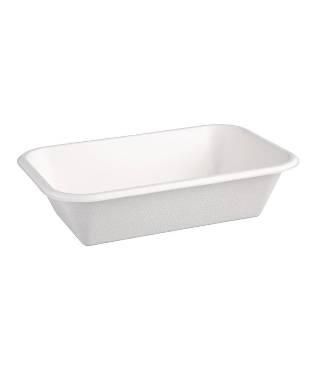 Snackbak disp suikerriet 91 cl 215 x 140 x 52 mm wit - Fiesta Green | prijs & verp per 50 stuks