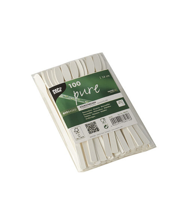 Roerstaafje disp papier 140 mm Pure - Papstar | prijs & verp per 3.000 stuks