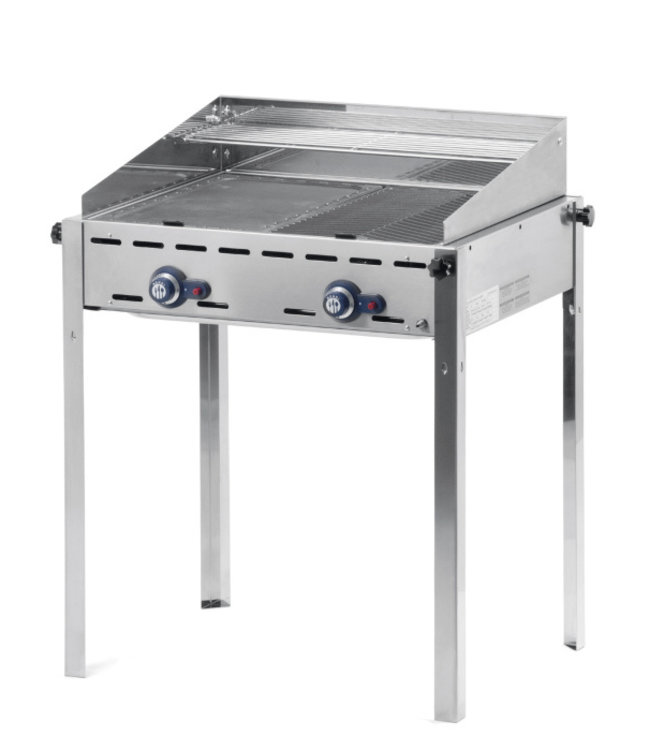 Gasbarbecue 2 branders + 2 rooster vlamverdeler 740 x 612 x 825 mm - Green Fire Profi Line