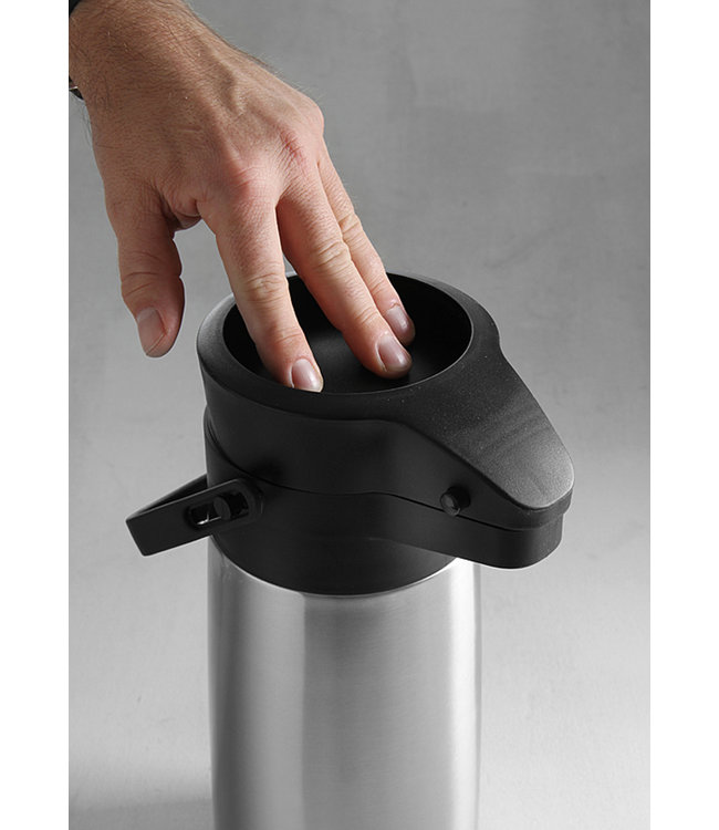 Airpot 2,2 ltr met druksysteem zwart - Roestvrijstaal